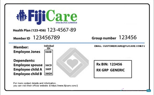Download Fiji health insurance card Photoshop template